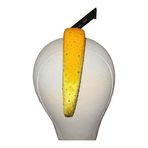 INC International Concepts Crystal-Studded Padded Headband Yellow NWT - Picture 4 of 5